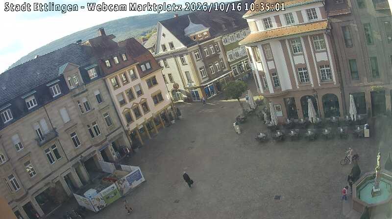 Archiv Foto Webcam Blick auf den Marktplatz Ettlingen