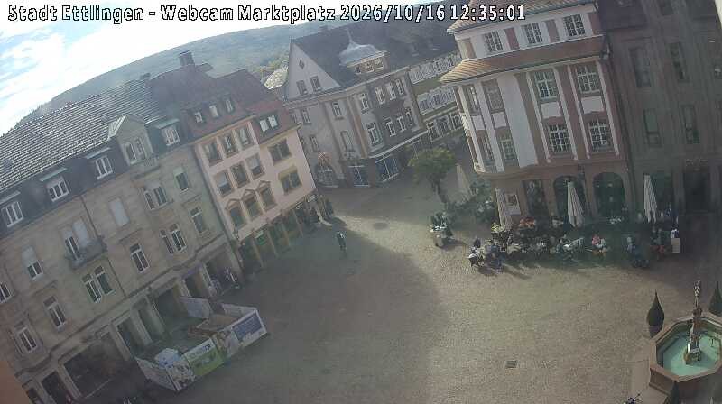 Archiv Foto Webcam Blick auf den Marktplatz Ettlingen
