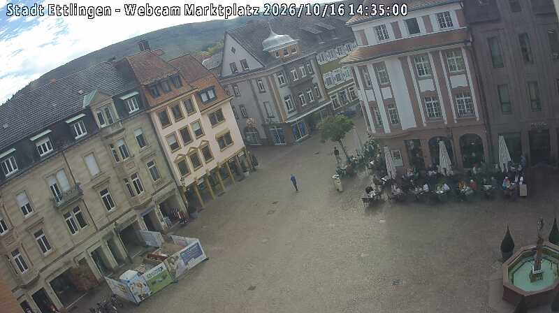 Archiv Foto Webcam Blick auf den Marktplatz Ettlingen