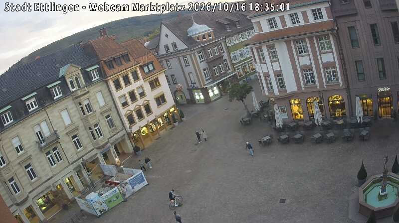 Archiv Foto Webcam Blick auf den Marktplatz Ettlingen