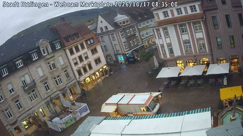 Archiv Foto Webcam Blick auf den Marktplatz Ettlingen
