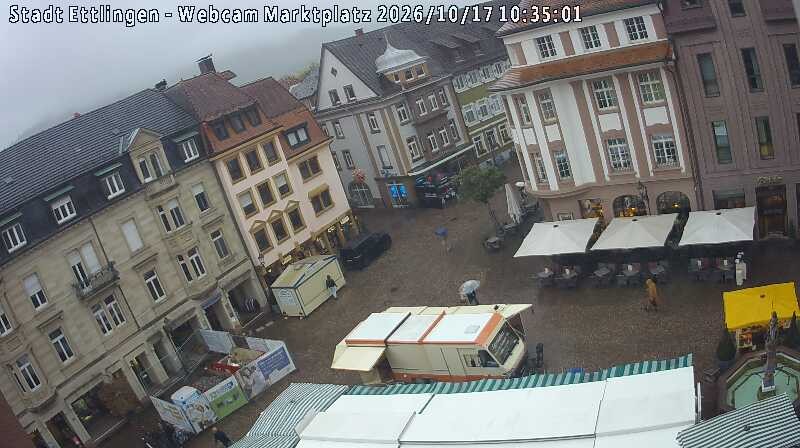 Archiv Foto Webcam Blick auf den Marktplatz Ettlingen