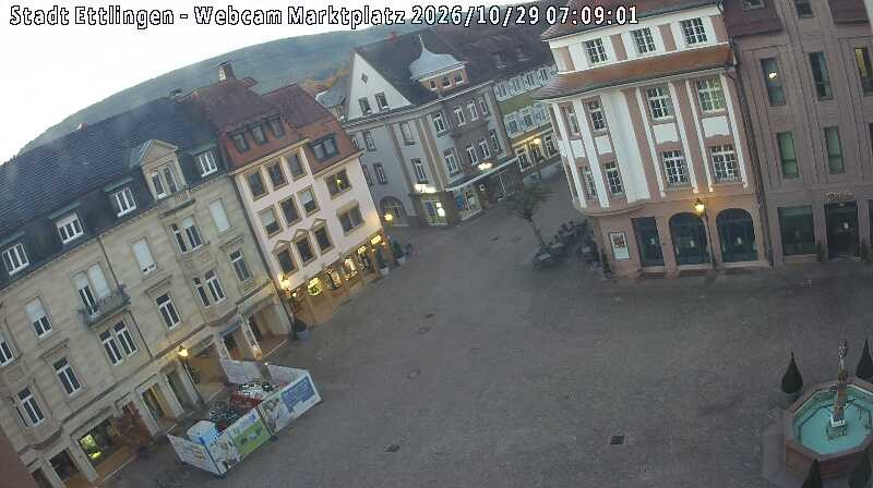 Archiv Foto Webcam Blick auf den Marktplatz Ettlingen