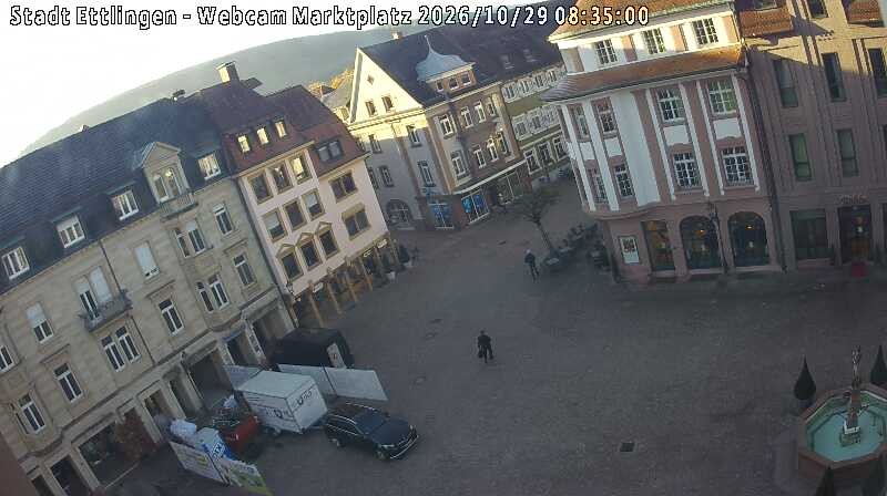 Archiv Foto Webcam Blick auf den Marktplatz Ettlingen