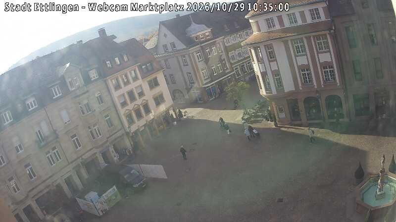 Archiv Foto Webcam Blick auf den Marktplatz Ettlingen