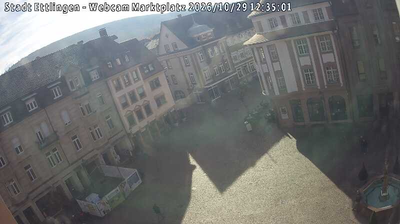 Archiv Foto Webcam Blick auf den Marktplatz Ettlingen