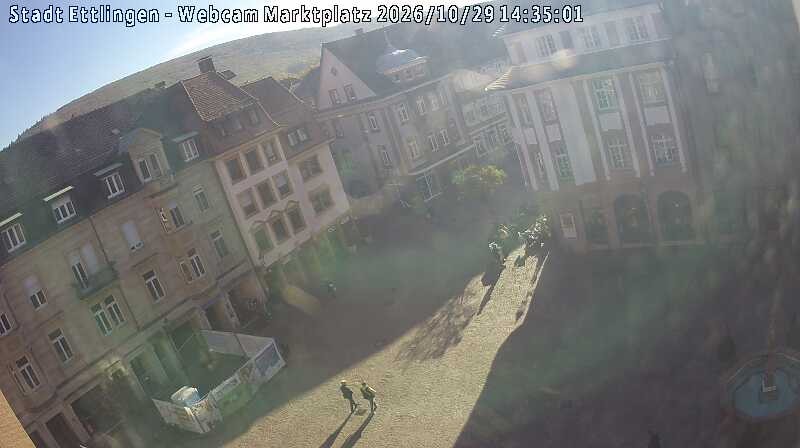 Archiv Foto Webcam Blick auf den Marktplatz Ettlingen