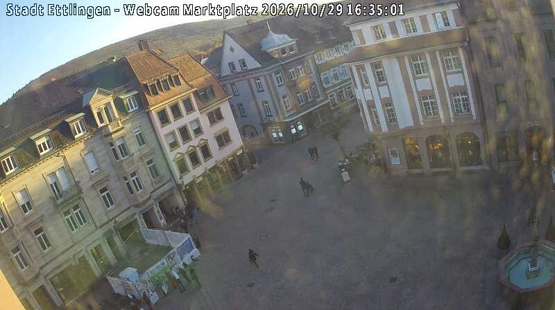 Archiv Foto Webcam Blick auf den Marktplatz Ettlingen