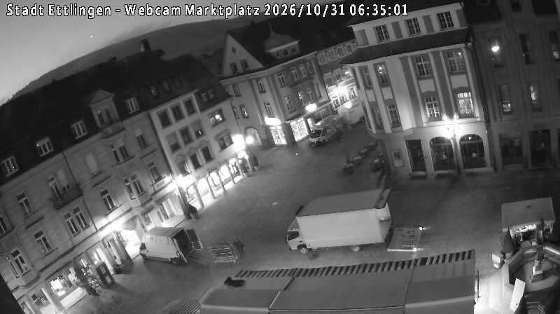 Archiv Foto Webcam Blick auf den Marktplatz Ettlingen
