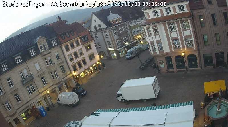 Archiv Foto Webcam Blick auf den Marktplatz Ettlingen