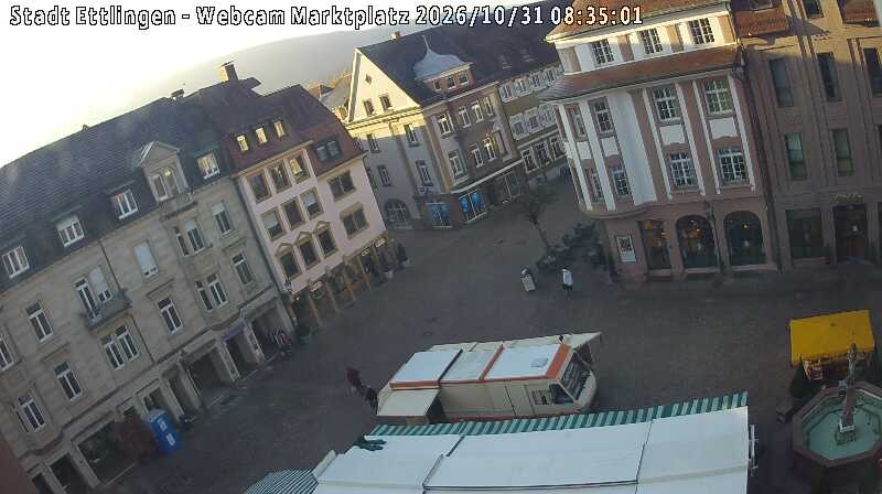 Archiv Foto Webcam Blick auf den Marktplatz Ettlingen