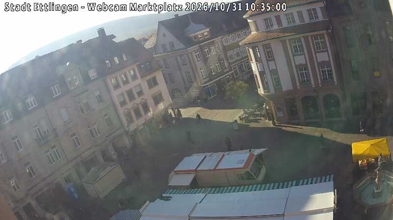 Archiv Foto Webcam Blick auf den Marktplatz Ettlingen