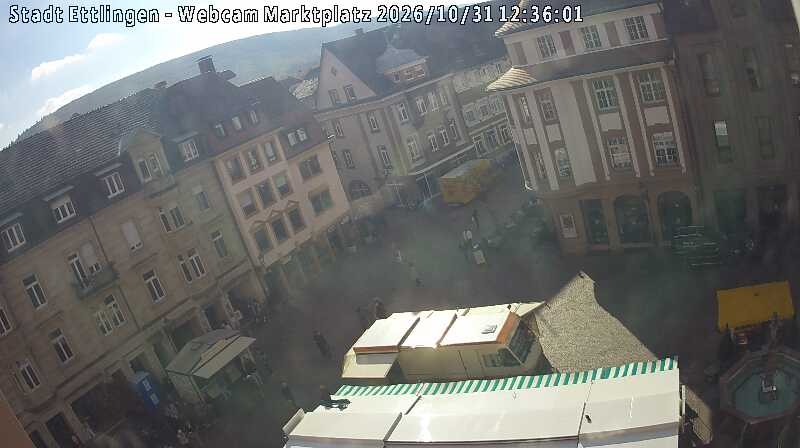 Archiv Foto Webcam Blick auf den Marktplatz Ettlingen