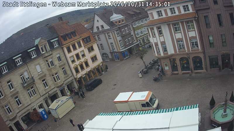 Archiv Foto Webcam Blick auf den Marktplatz Ettlingen