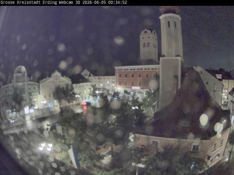 Archiv Foto Webcam Erding: Schrannenplatz und Kirche