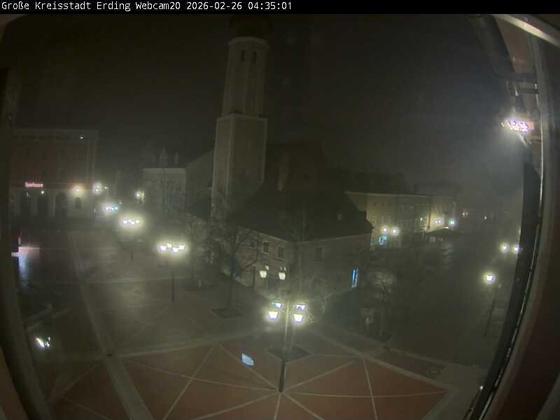 Archived image Webcam City center of Erding and the local city tower