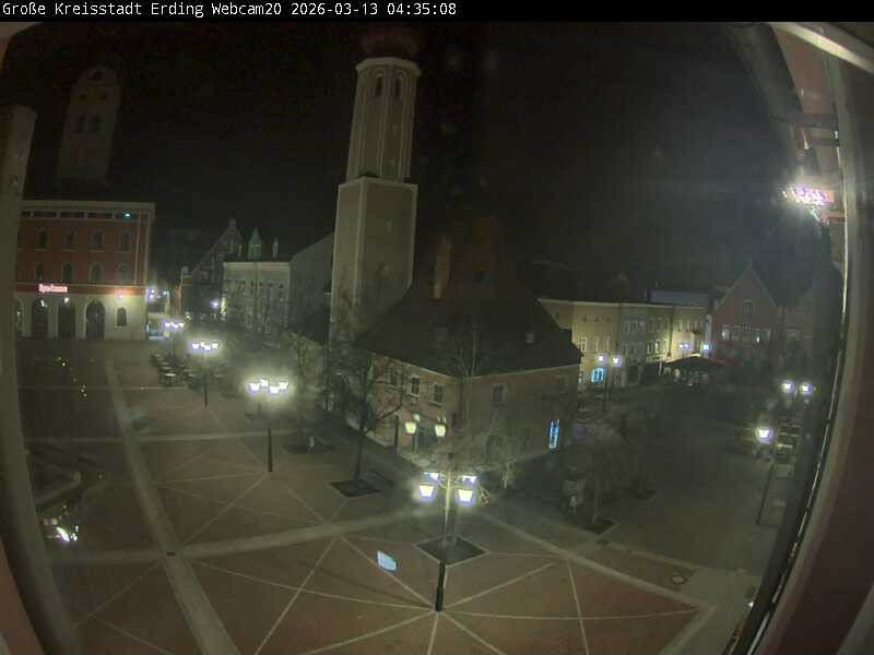 Archived image Webcam City center of Erding and the local city tower