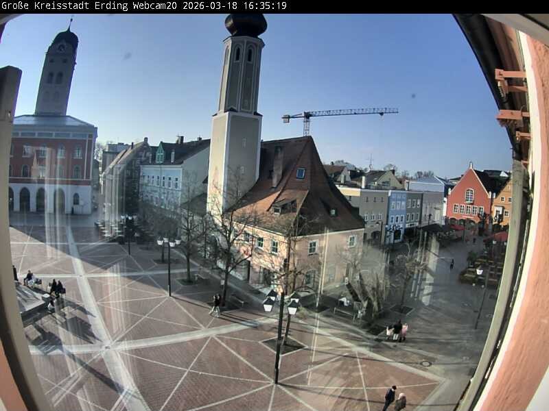 Archived image Webcam City center of Erding and the local city tower