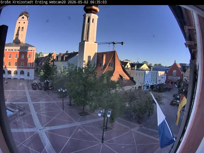 Archived image Webcam City center of Erding and the local city tower