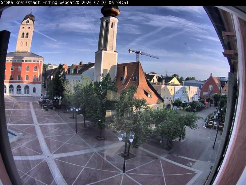 Archived image Webcam City center of Erding and the local city tower
