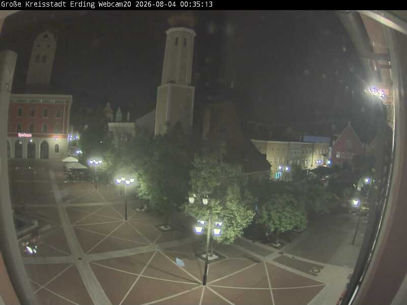 Archived image Webcam City center of Erding and the local city tower