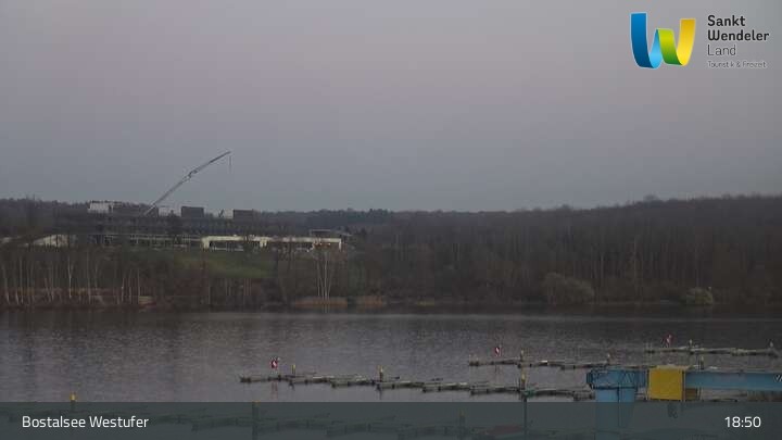 Archived image Webcam Lake Bostalsee - View West Bank