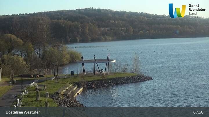 Archived image Webcam Lake Bostalsee - View West Bank