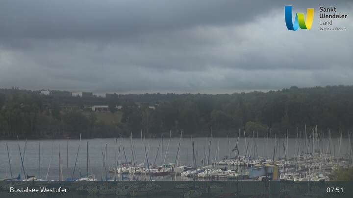 Archived image Webcam Lake Bostalsee - View West Bank