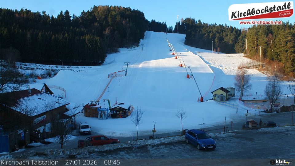Archiv Foto Webcam Skiabfahrtshang im Schidorf Kirchbach