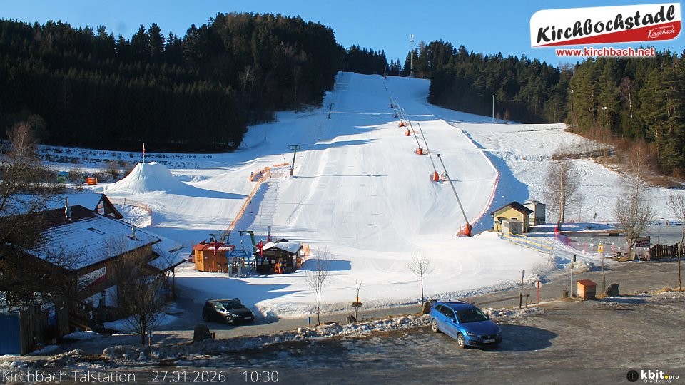 Archiv Foto Webcam Skiabfahrtshang im Schidorf Kirchbach
