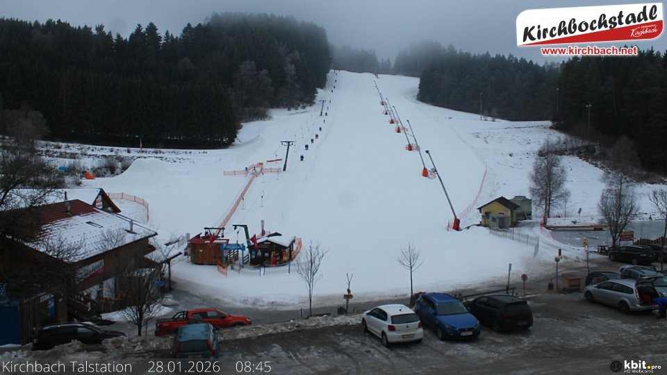Archived image Webcam View at the lift in the Schidorf Kirchbarch, Austrian Waldviertel