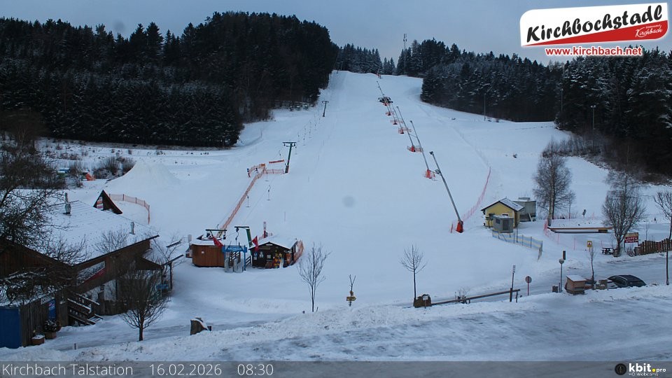 Archiv Foto Webcam Skiabfahrtshang im Schidorf Kirchbach