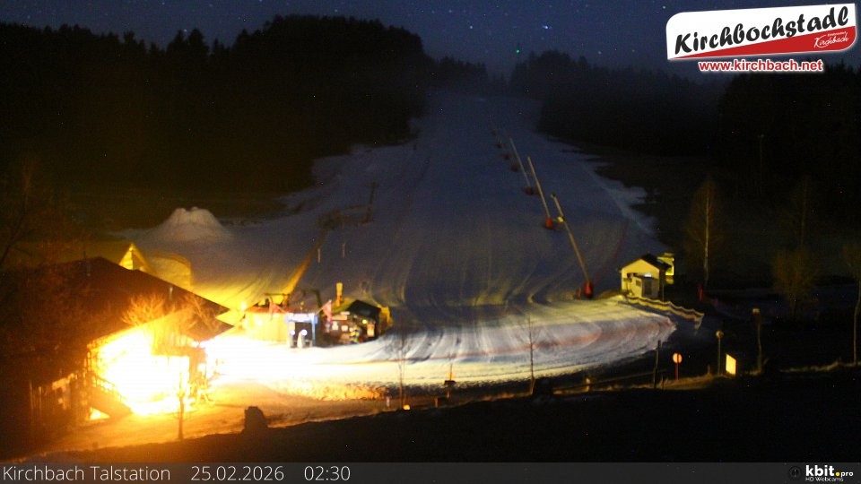 Archiv Foto Webcam Skiabfahrtshang im Schidorf Kirchbach