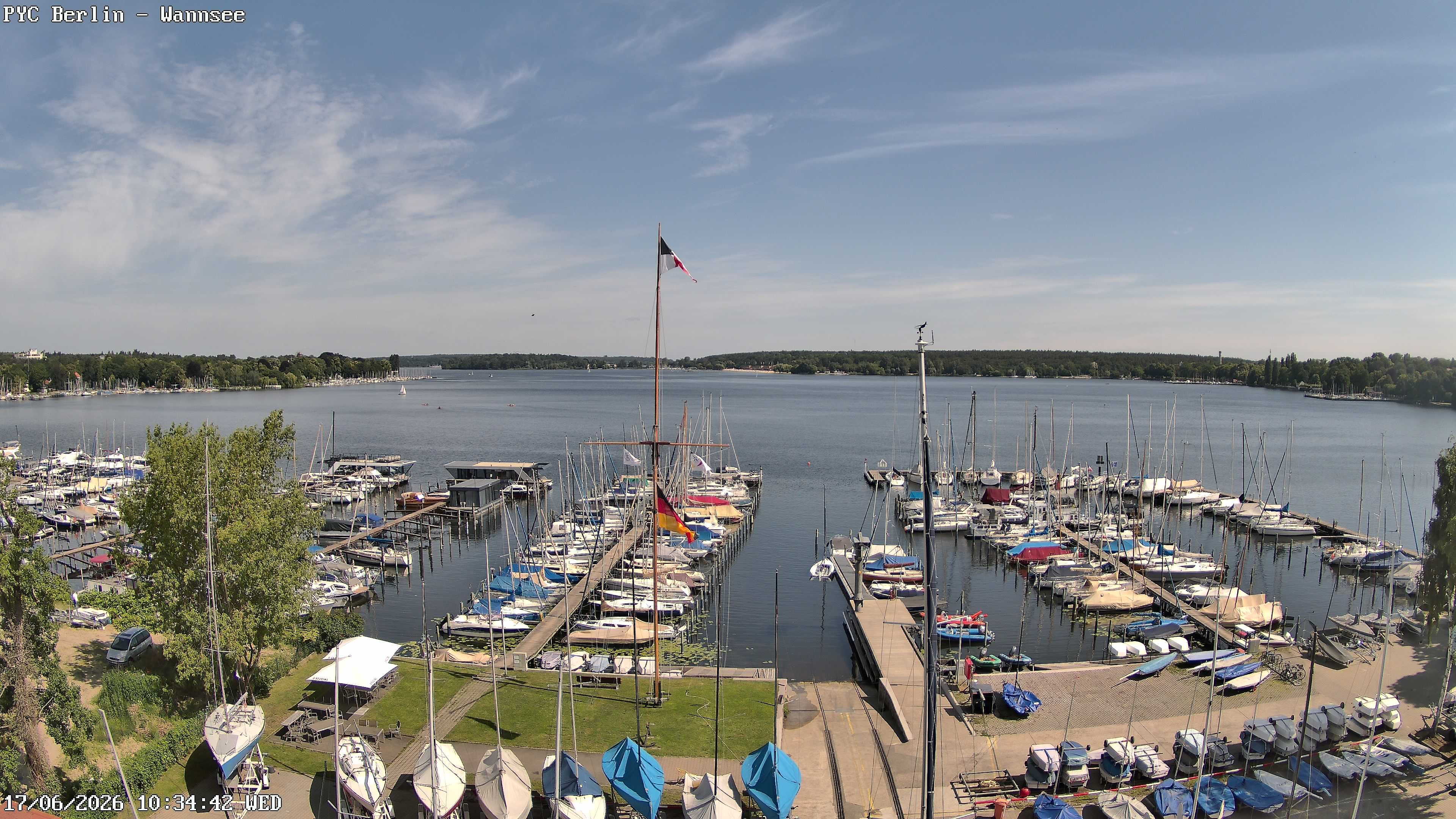Archiv Foto Webcam Berlin: Potsdamer Yachtclub am Wannsee