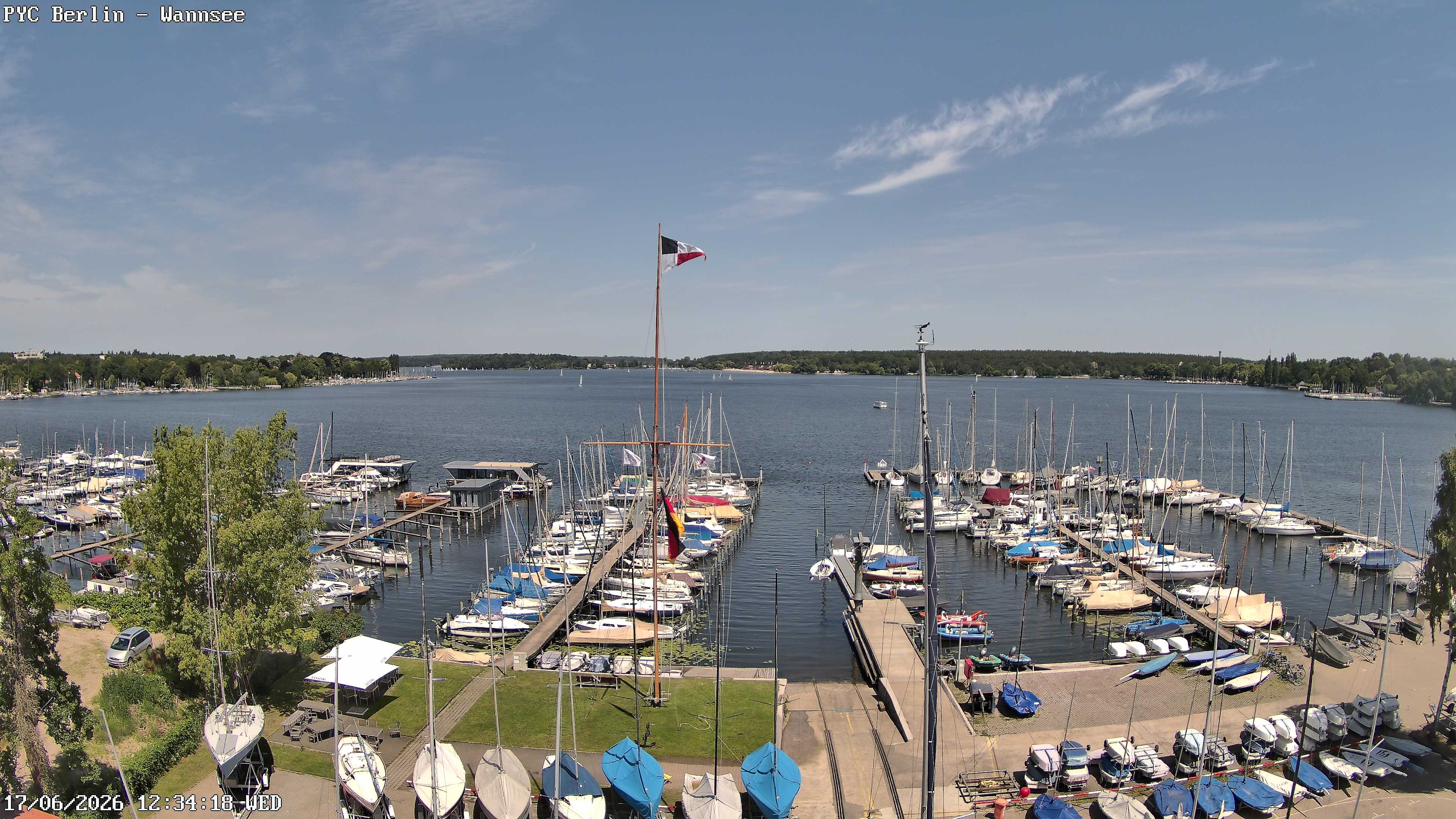 Archiv Foto Webcam Berlin: Potsdamer Yachtclub am Wannsee