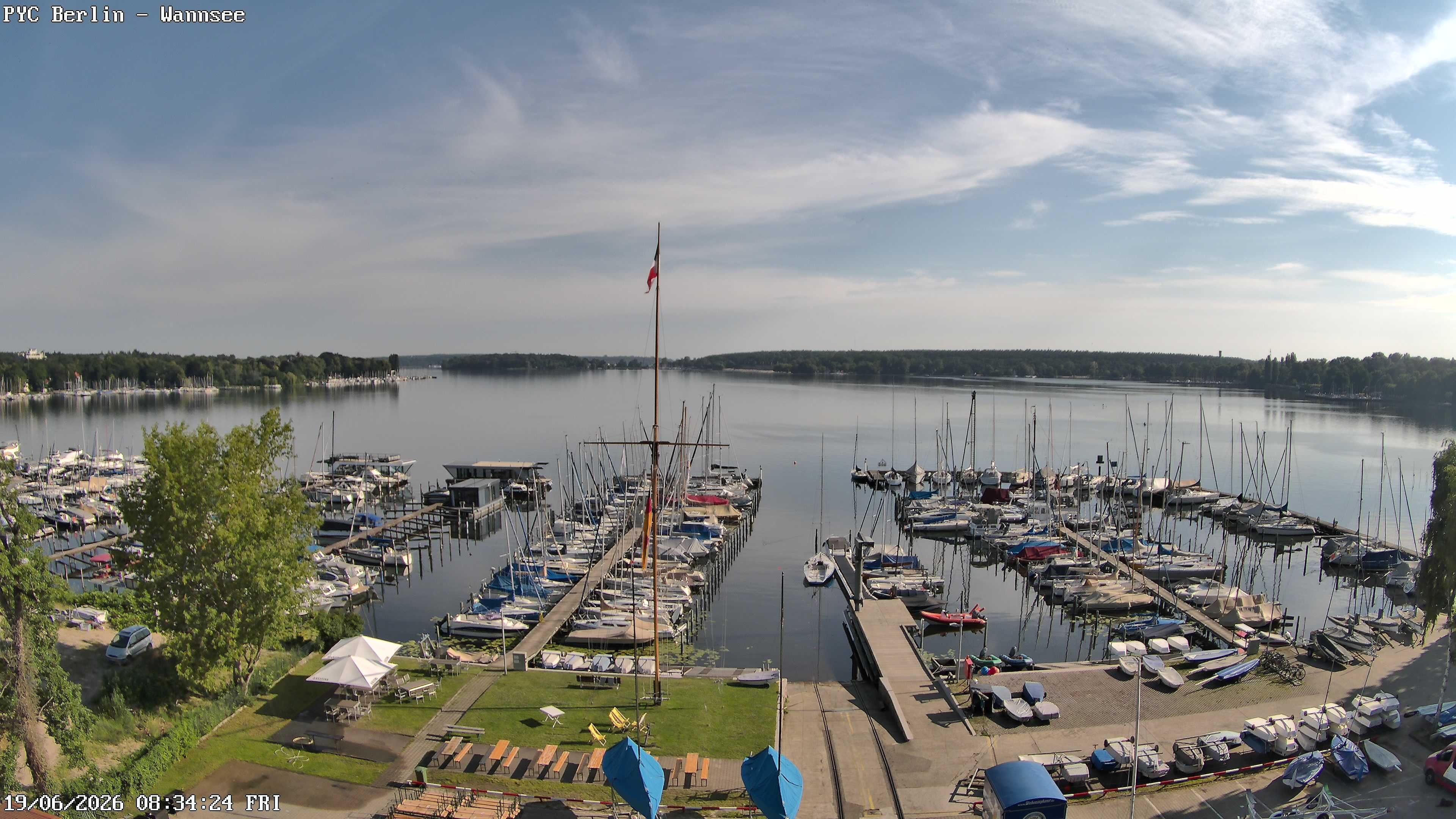 Archiv Foto Webcam Berlin: Potsdamer Yachtclub am Wannsee