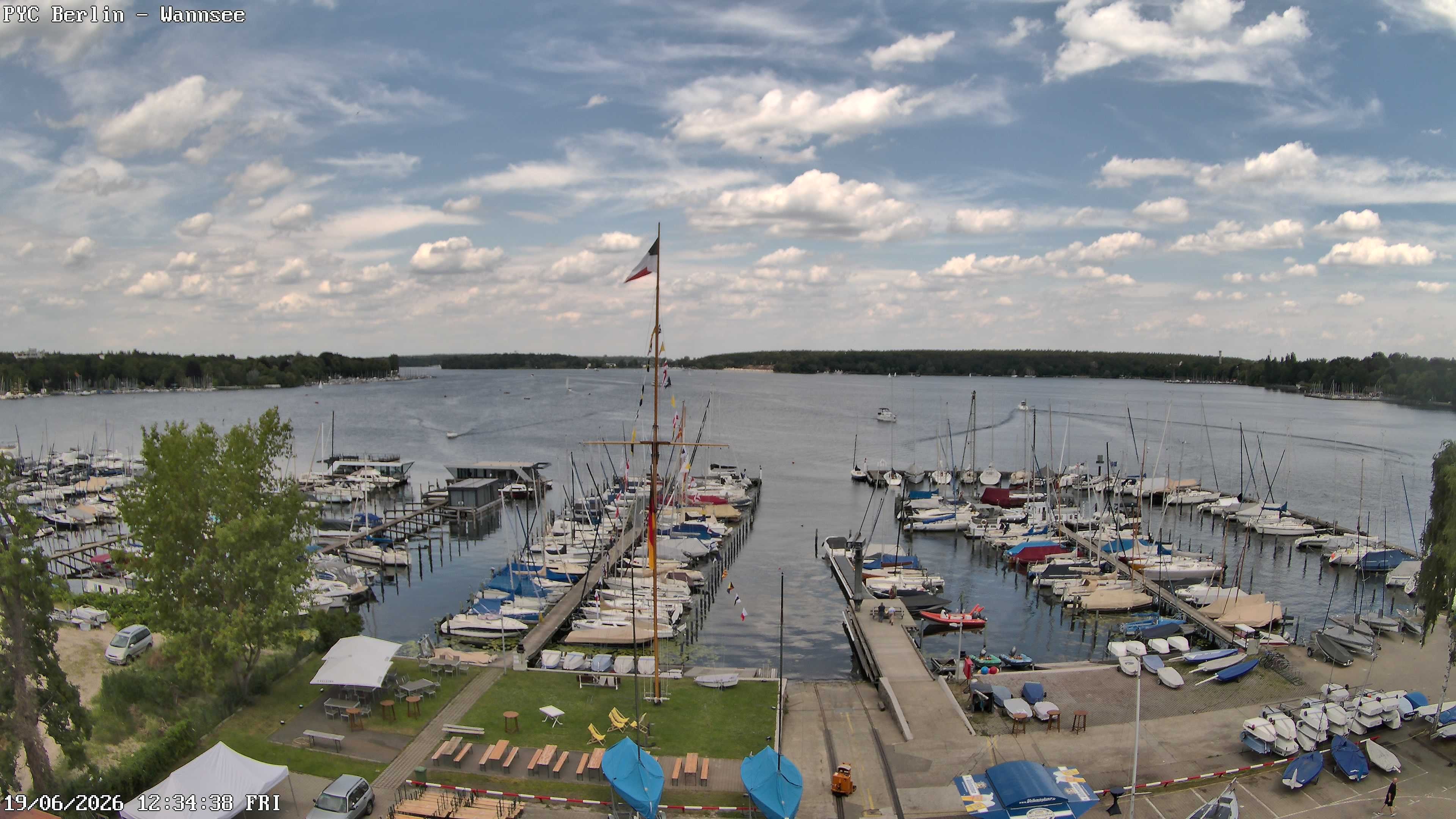 Archiv Foto Webcam Berlin: Potsdamer Yachtclub am Wannsee
