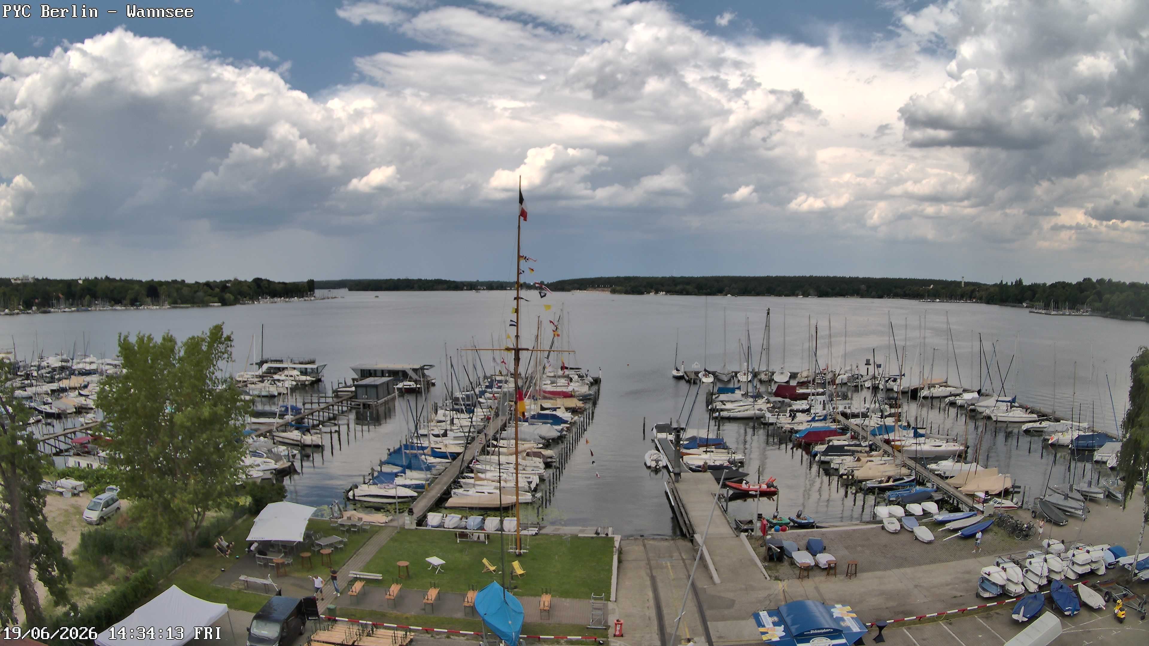 Archiv Foto Webcam Berlin: Potsdamer Yachtclub am Wannsee