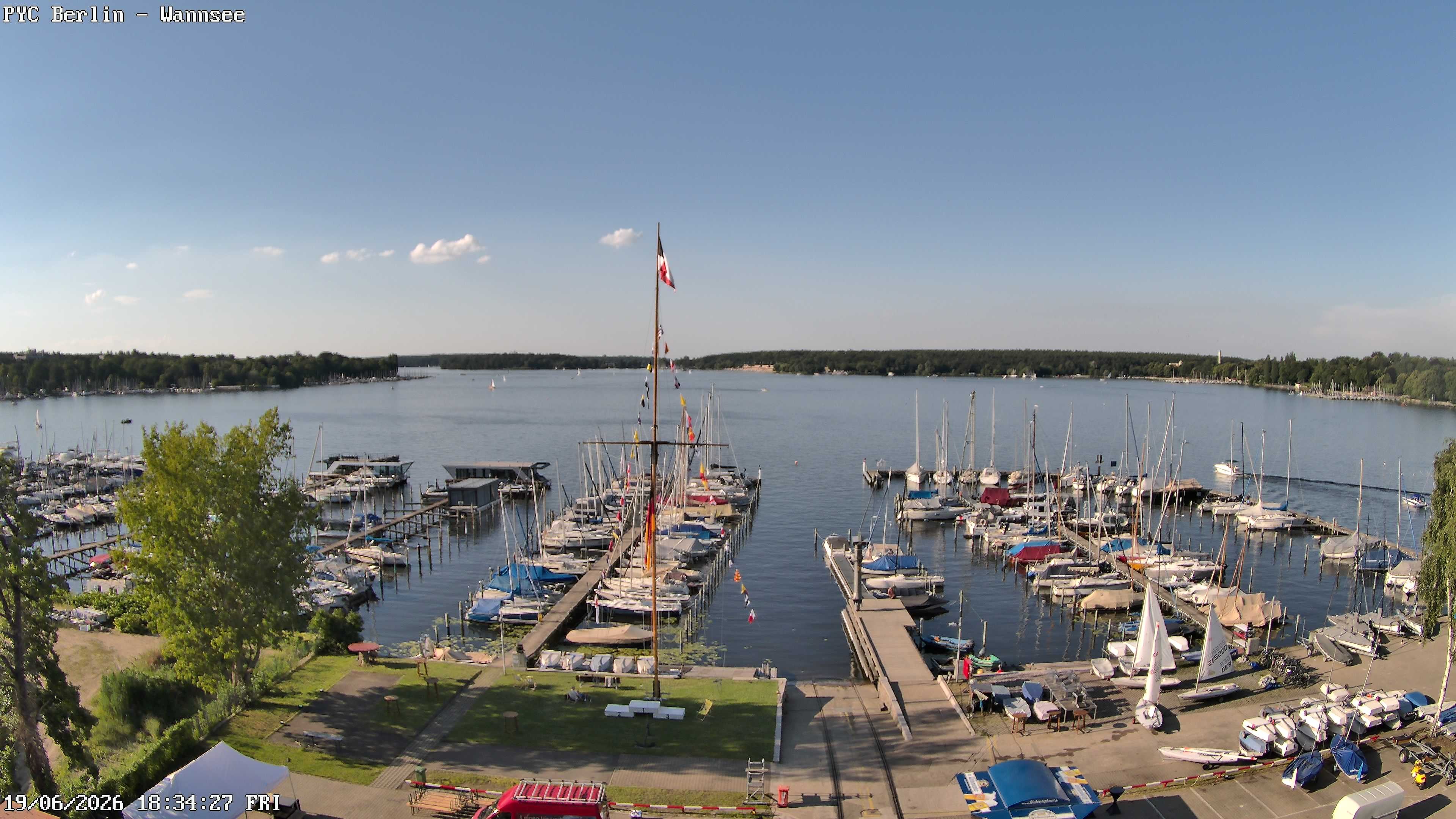 Archiv Foto Webcam Berlin: Potsdamer Yachtclub am Wannsee
