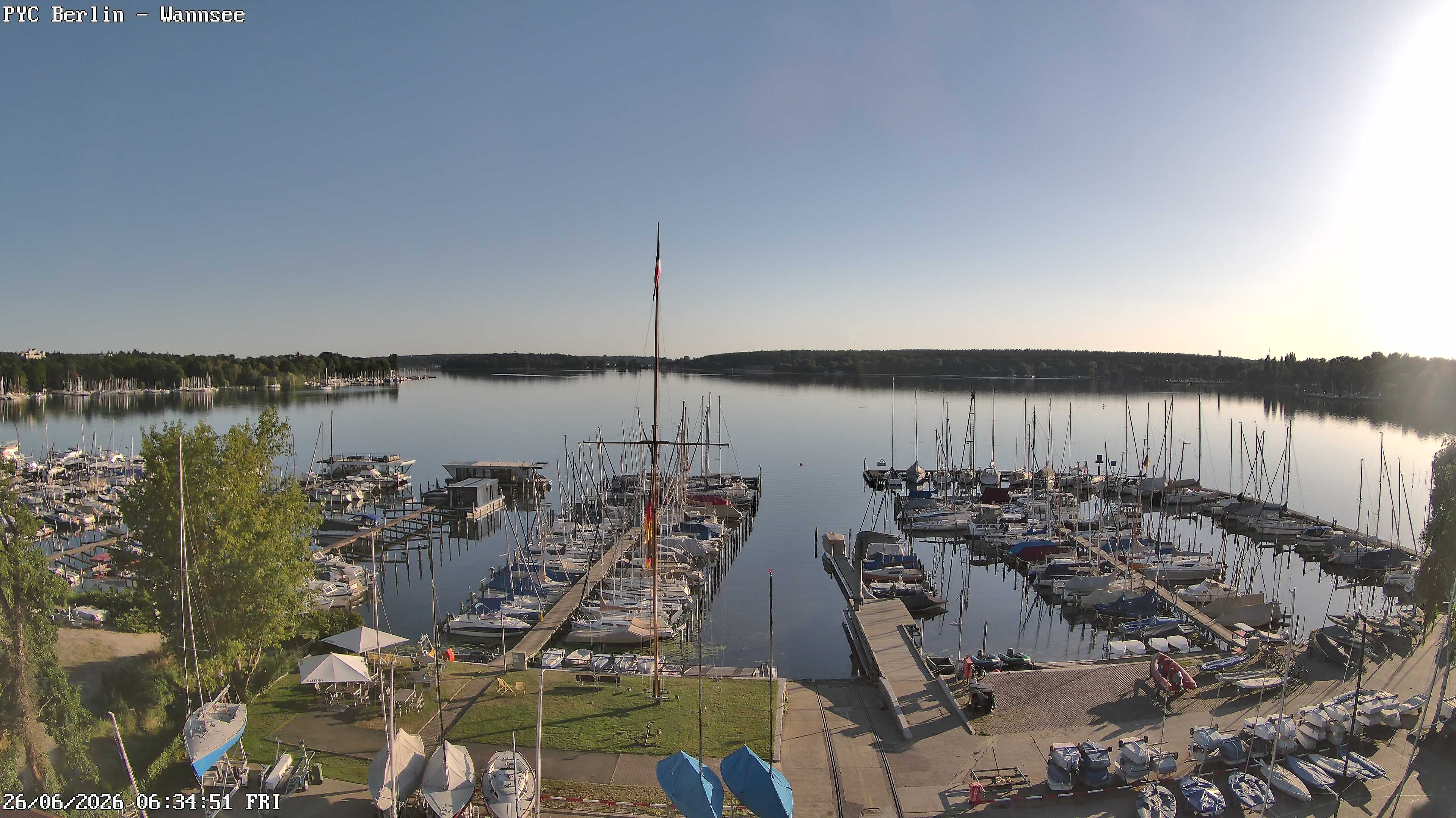 Archiv Foto Webcam Berlin: Potsdamer Yachtclub am Wannsee
