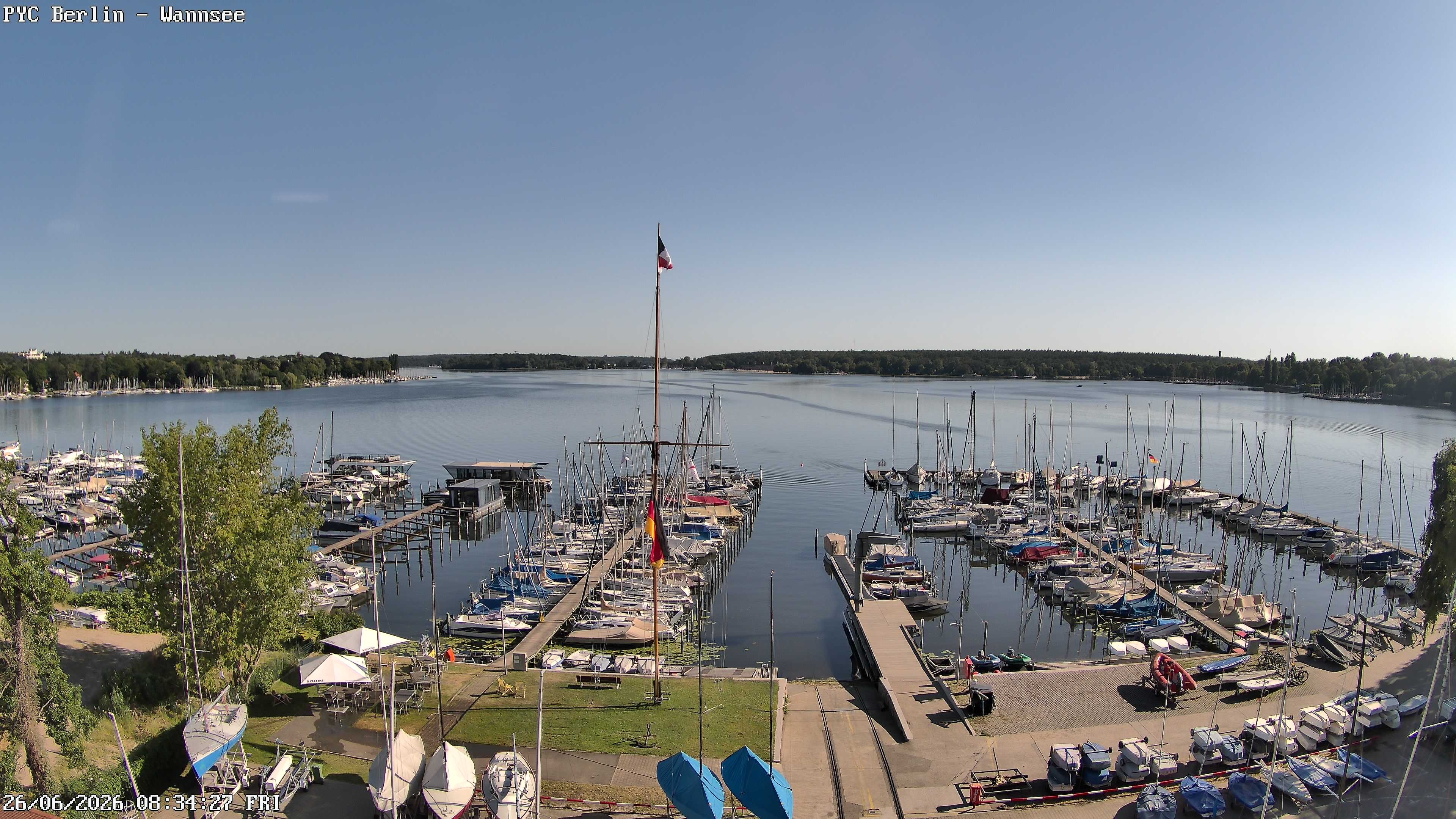 Archiv Foto Webcam Berlin: Potsdamer Yachtclub am Wannsee