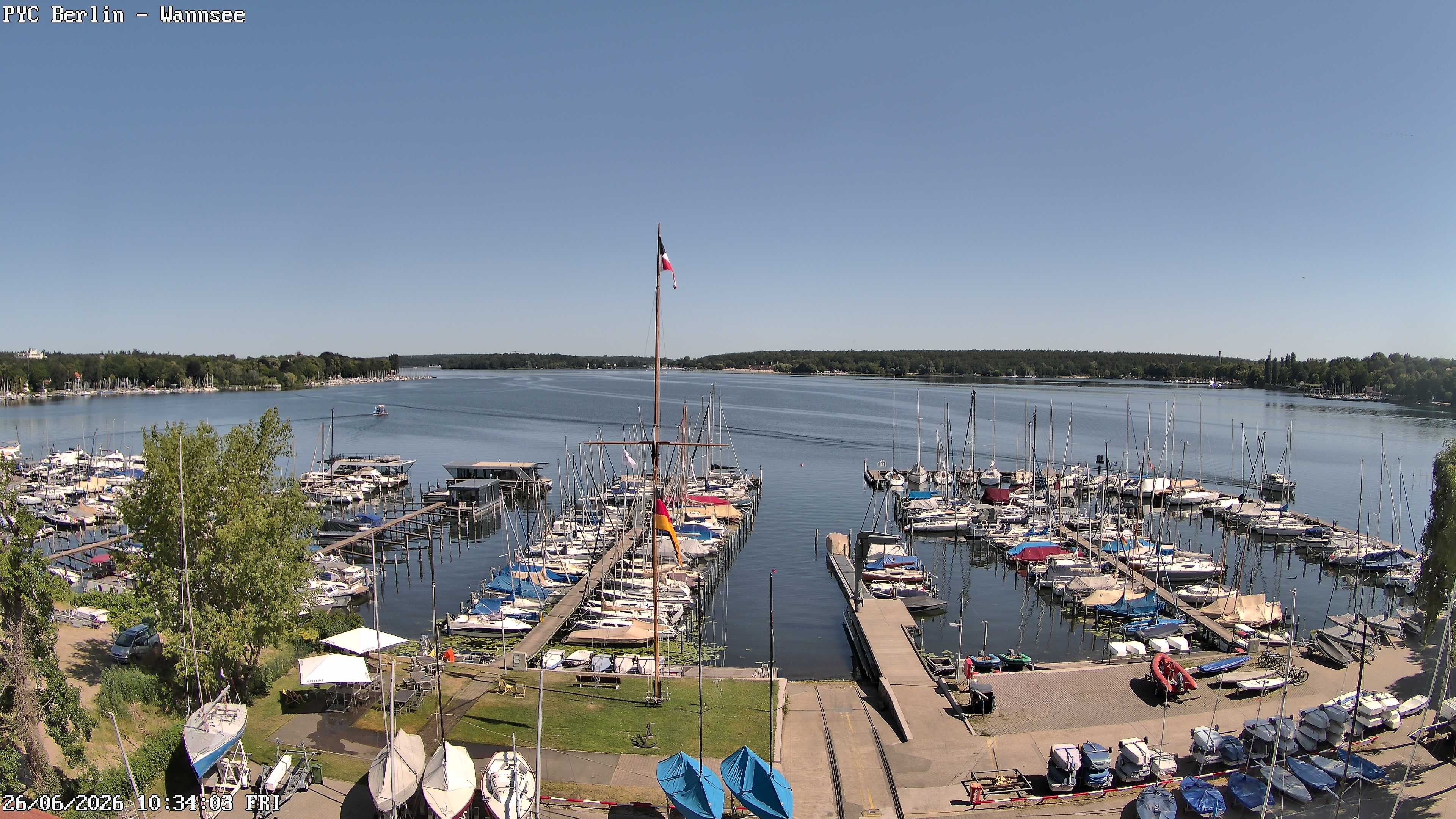 Archiv Foto Webcam Berlin: Potsdamer Yachtclub am Wannsee