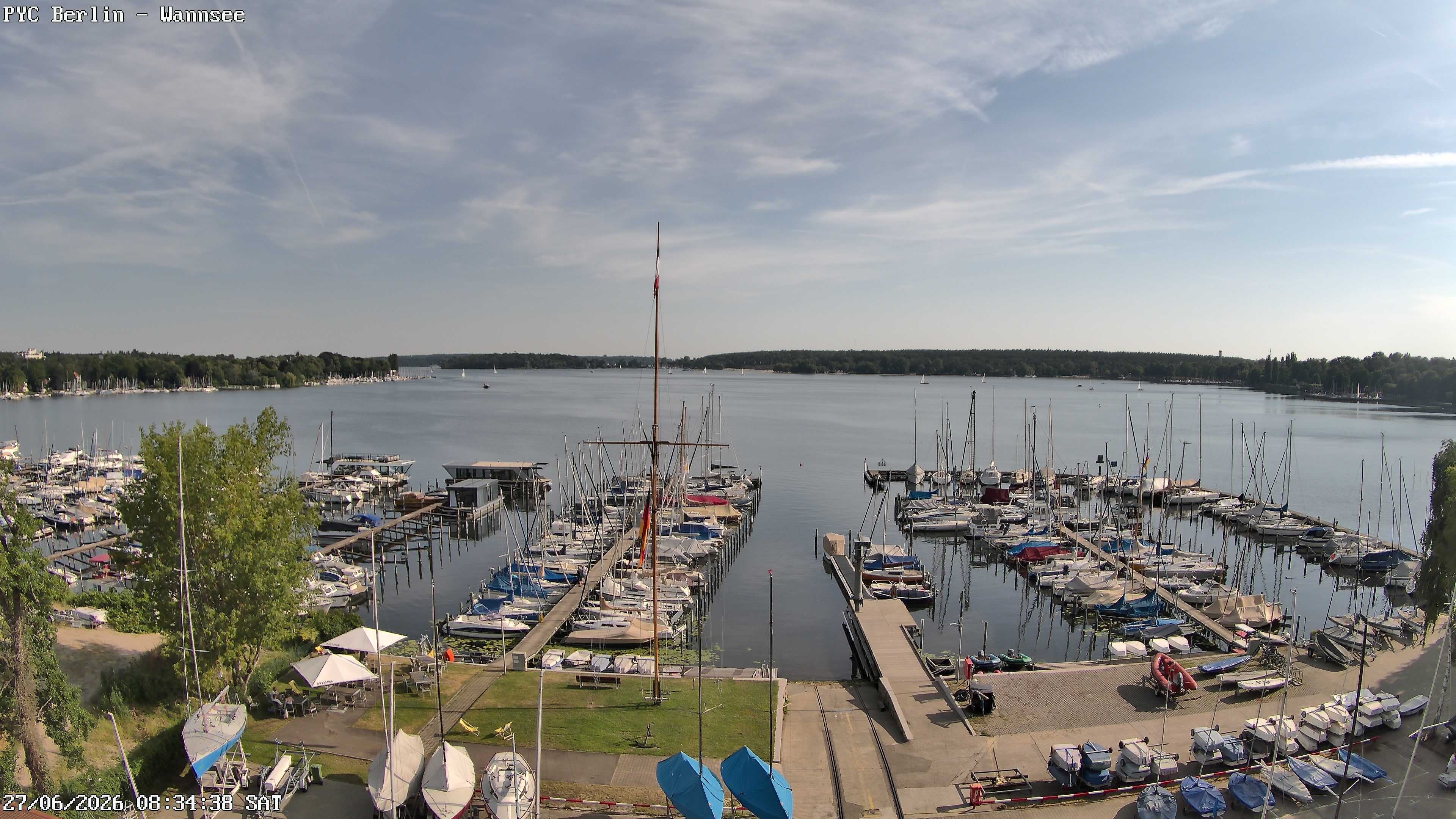 Archiv Foto Webcam Berlin: Potsdamer Yachtclub am Wannsee