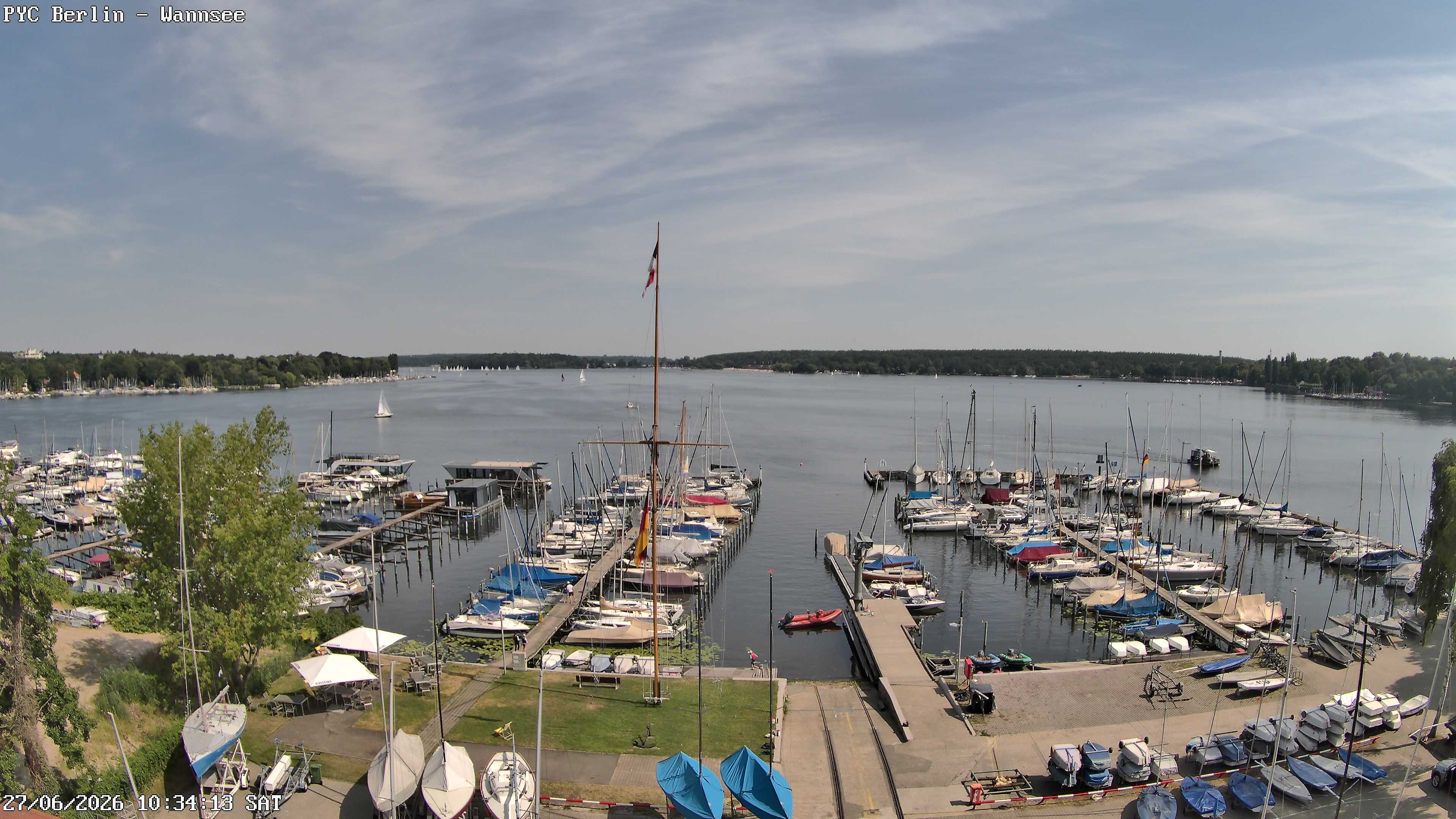 Archiv Foto Webcam Berlin: Potsdamer Yachtclub am Wannsee