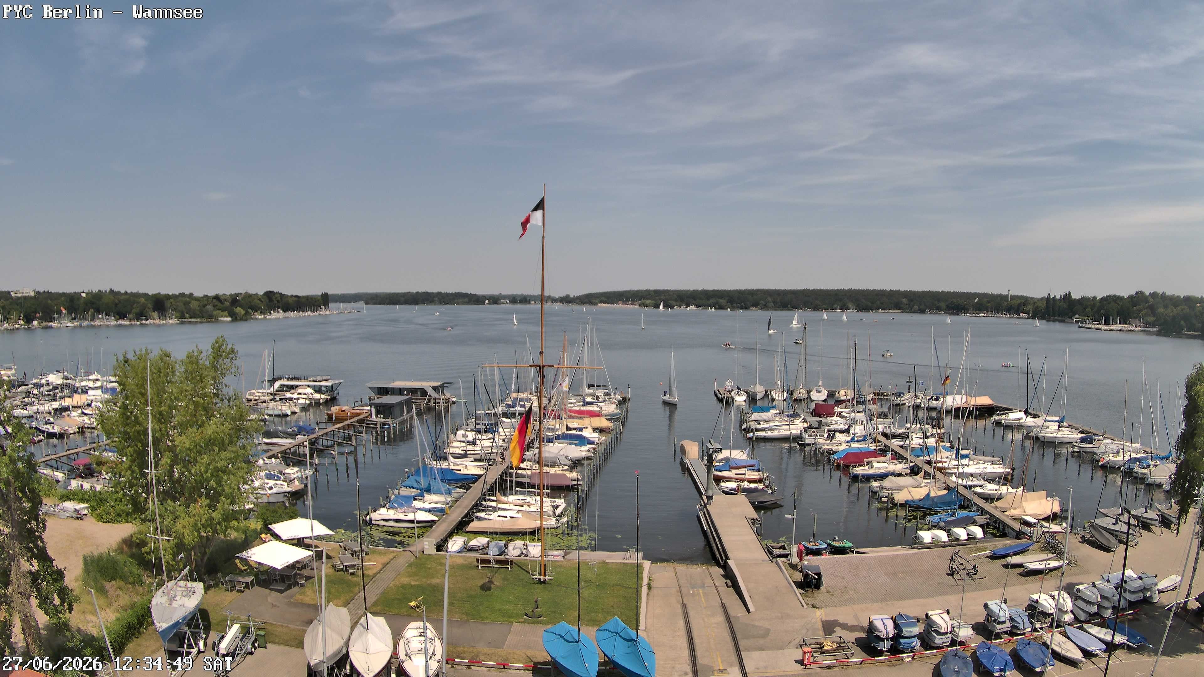 Archiv Foto Webcam Berlin: Potsdamer Yachtclub am Wannsee