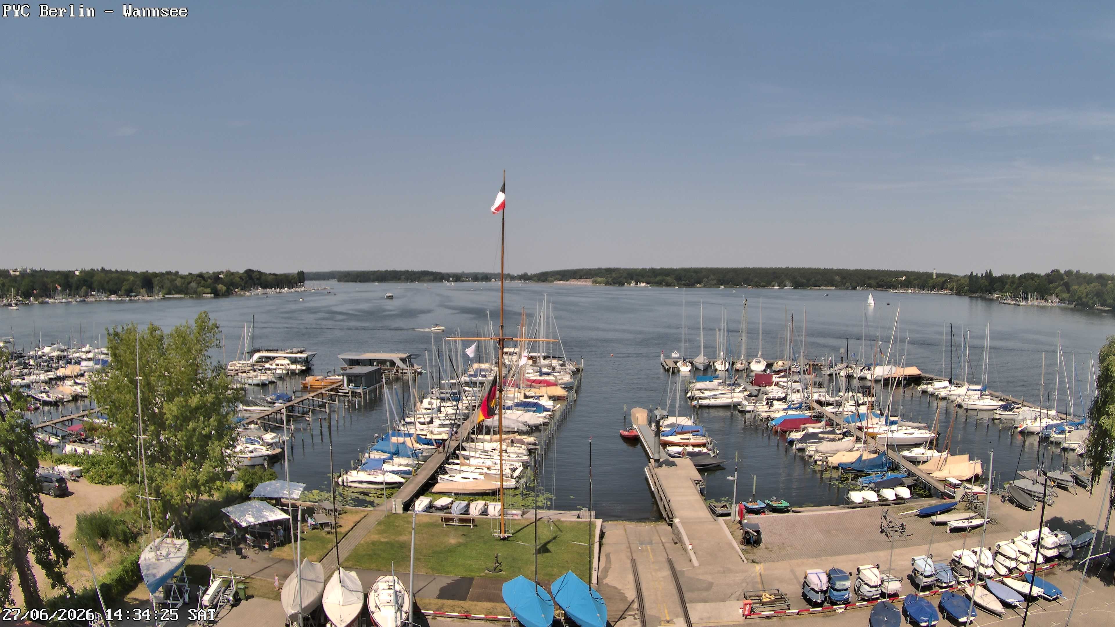 Archiv Foto Webcam Berlin: Potsdamer Yachtclub am Wannsee