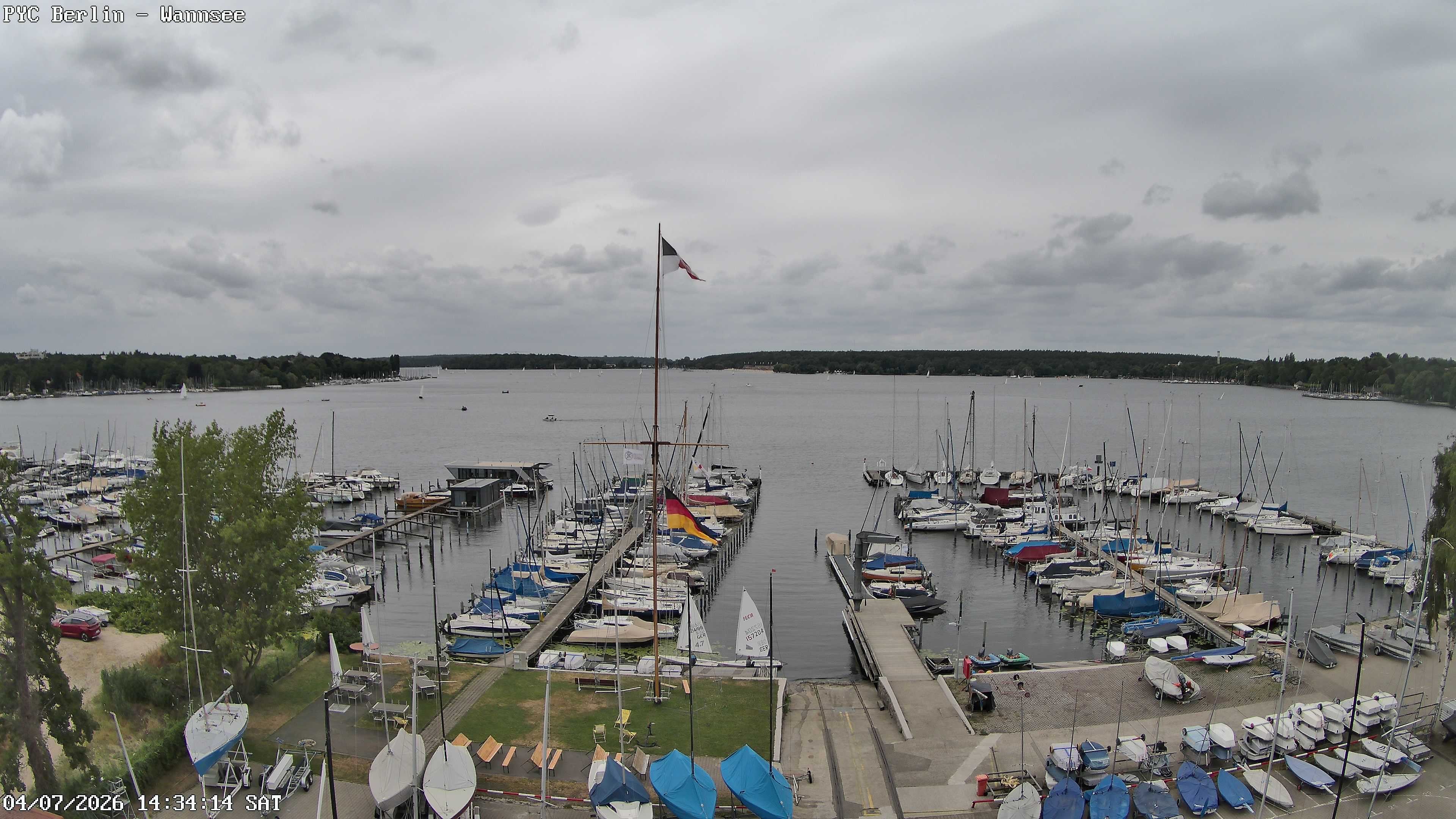 Archiv Foto Webcam Berlin: Potsdamer Yachtclub am Wannsee