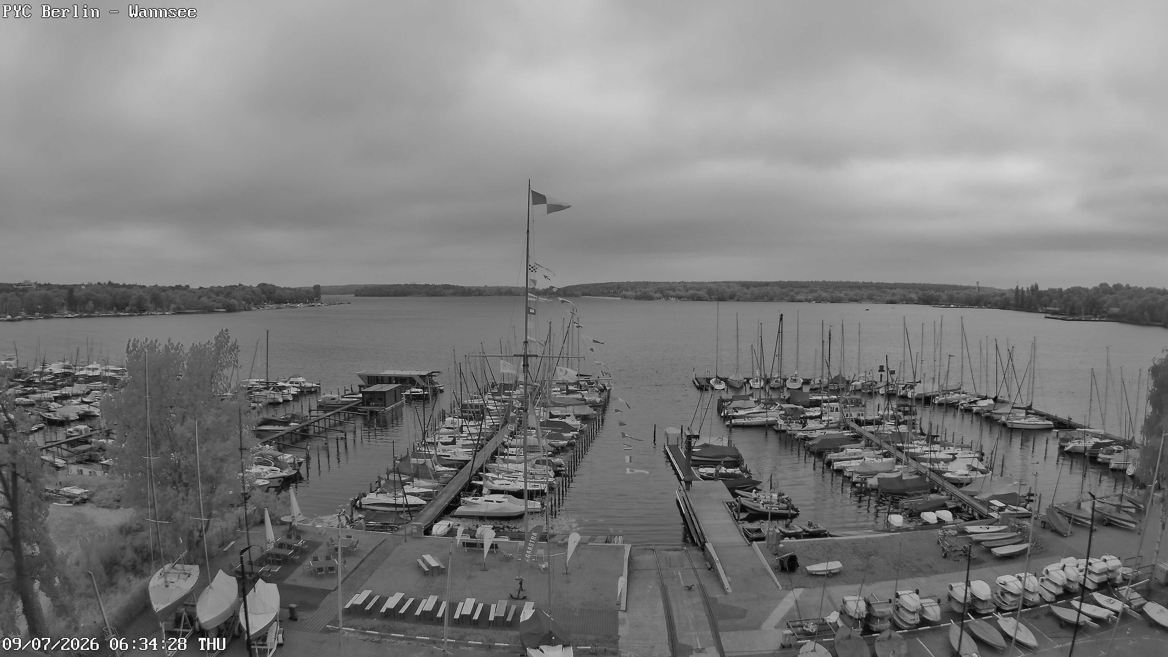 Archiv Foto Webcam Berlin: Potsdamer Yachtclub am Wannsee