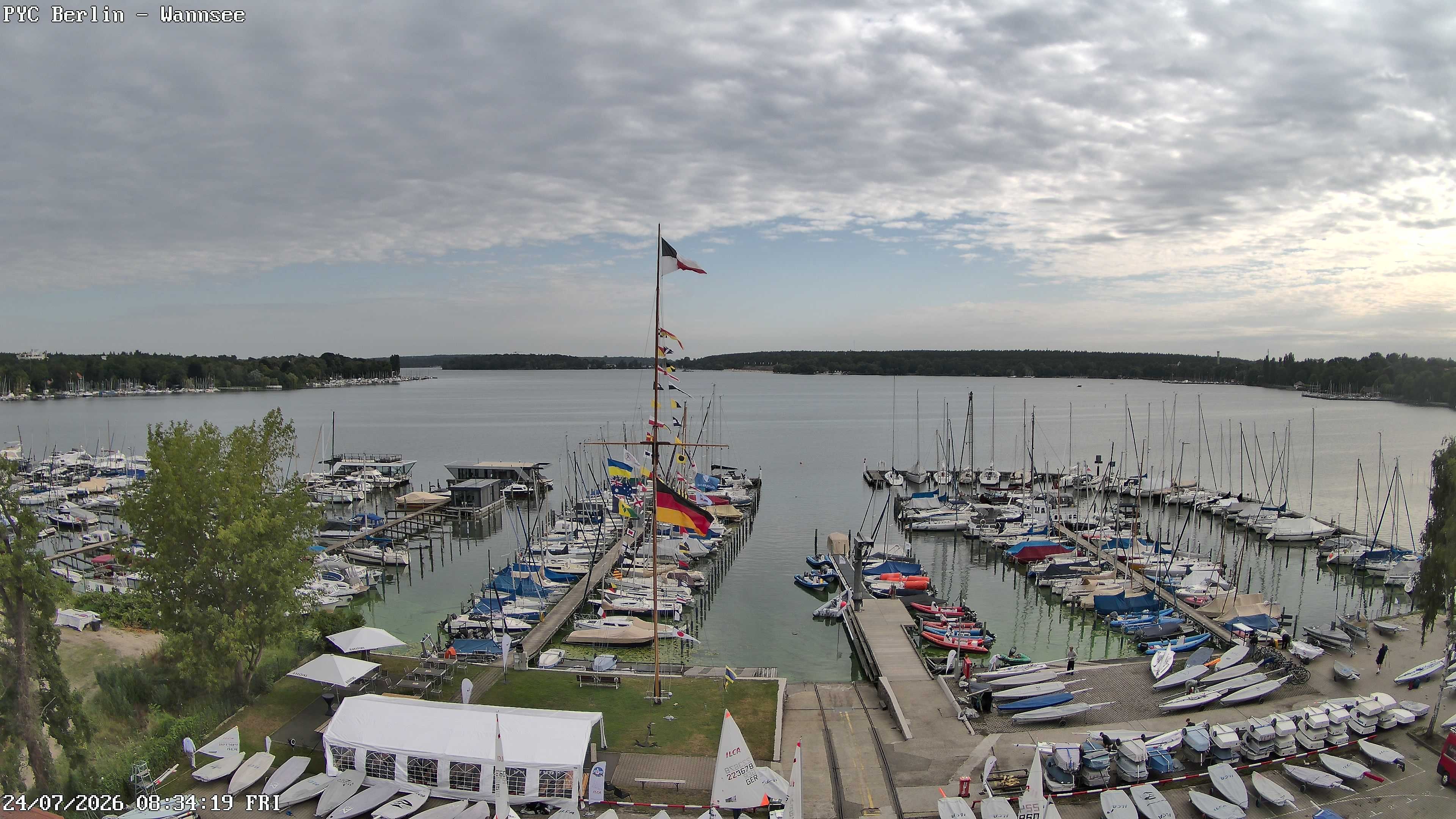 Archiv Foto Webcam Berlin: Potsdamer Yachtclub am Wannsee