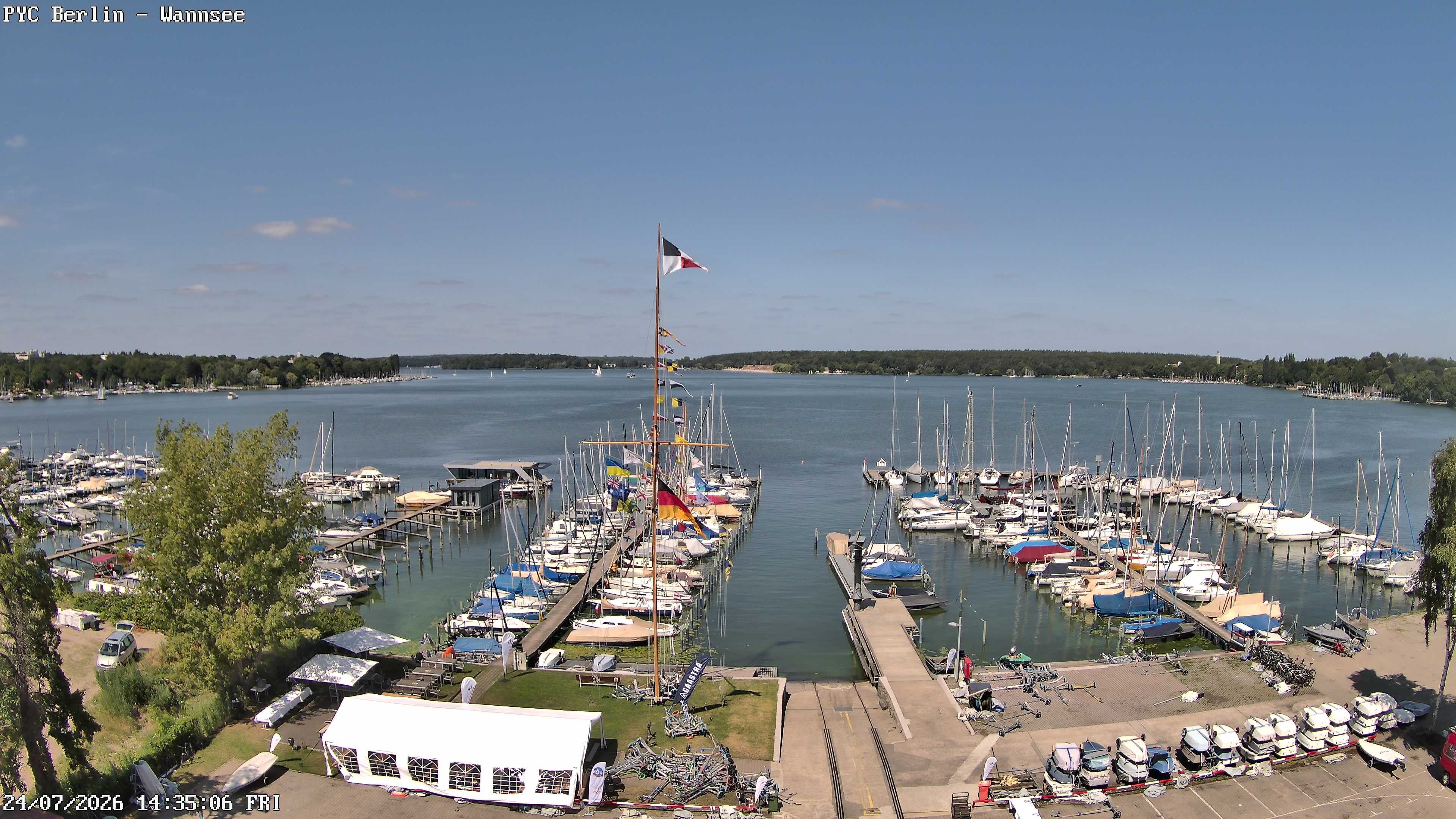 Archiv Foto Webcam Berlin: Potsdamer Yachtclub am Wannsee